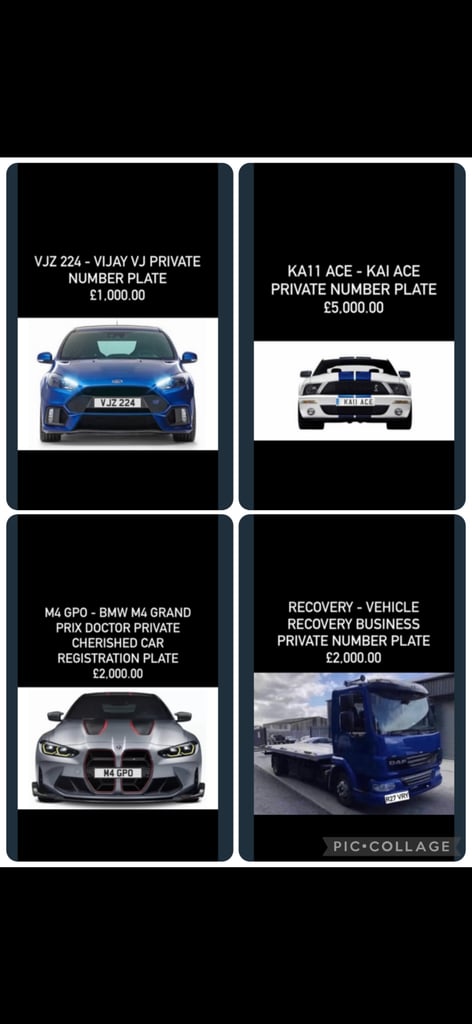 image for PRIVATE REGISTRATION PLATE NUMBERS 