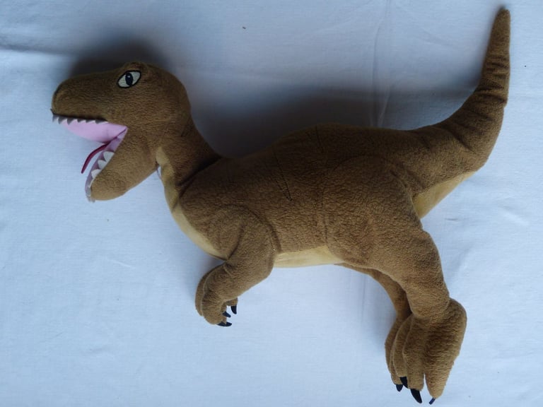 image for WASHED IKEA JATTELIK TYRANNOSAURUS REX GREEN BROWN DINOSAUR SOFT TOY PLUSH 17"