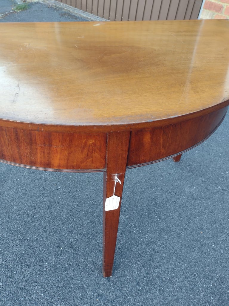 ANTIQUE WOODEN HALF MOON TABLE