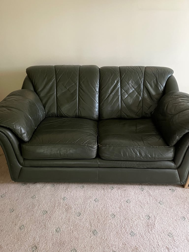 image for Green leather sofa 