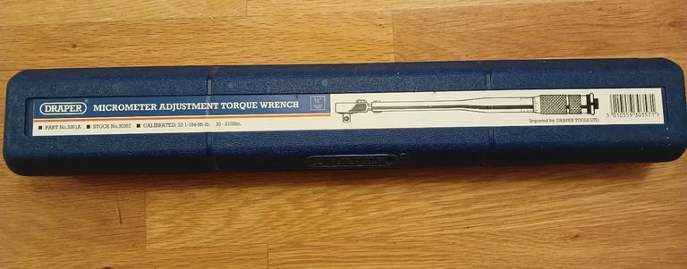 image for Draper Micrometer Adjustment Torque Wrench Ratchet 1/2" Drive 30 - 210Nm 22.1-154.9lb-ft 30357