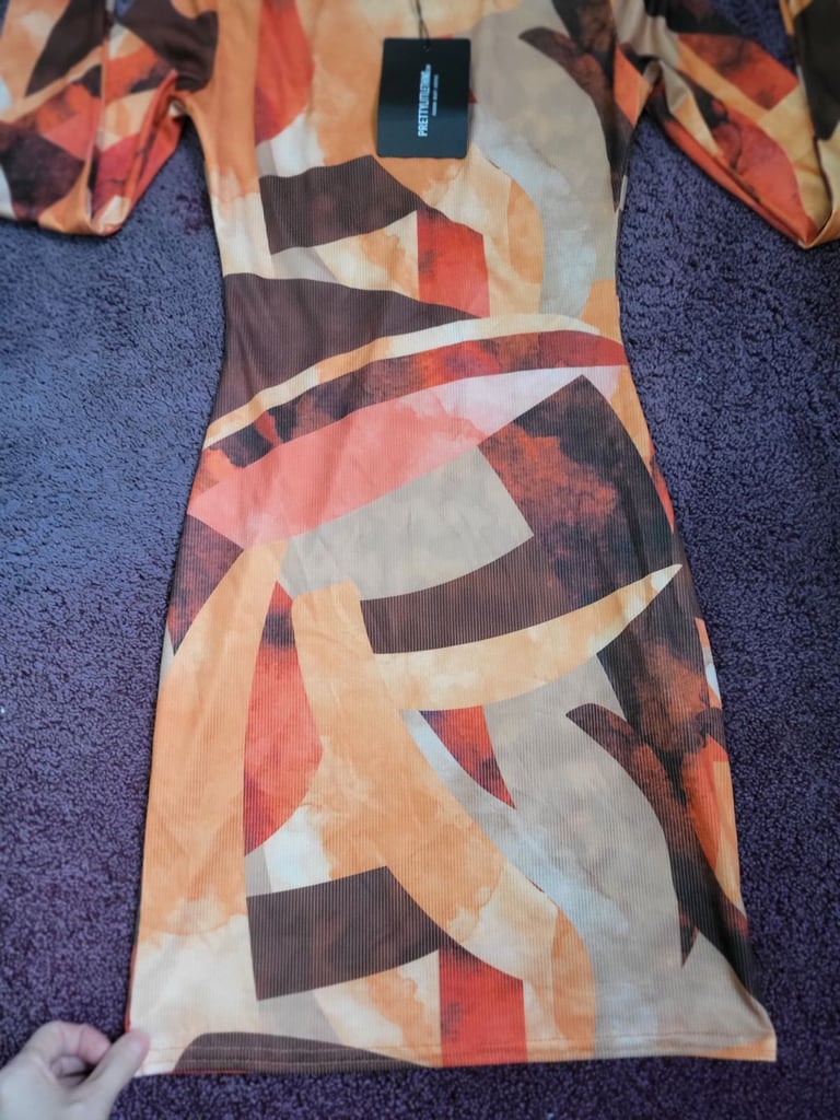 image for Orange Dress size 8 Prettylittlething🎃Pumkinpkin shades aur