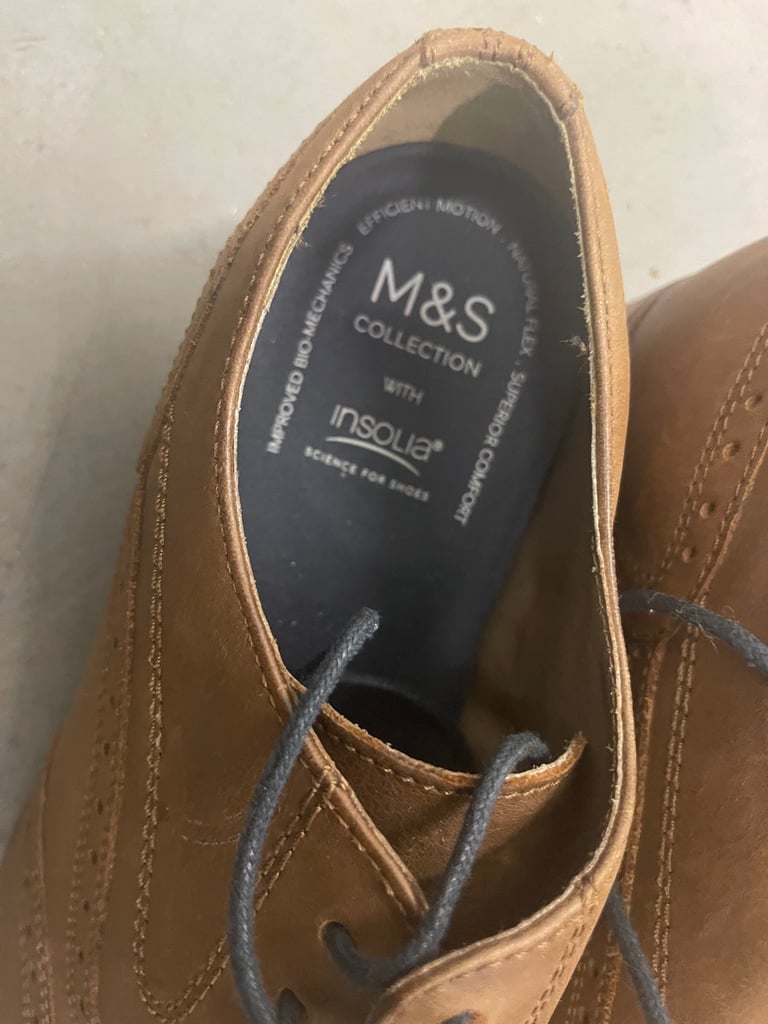 M&S Collection improved Comfort Brown Men’s Lace Up Shoe UK Size 7.5