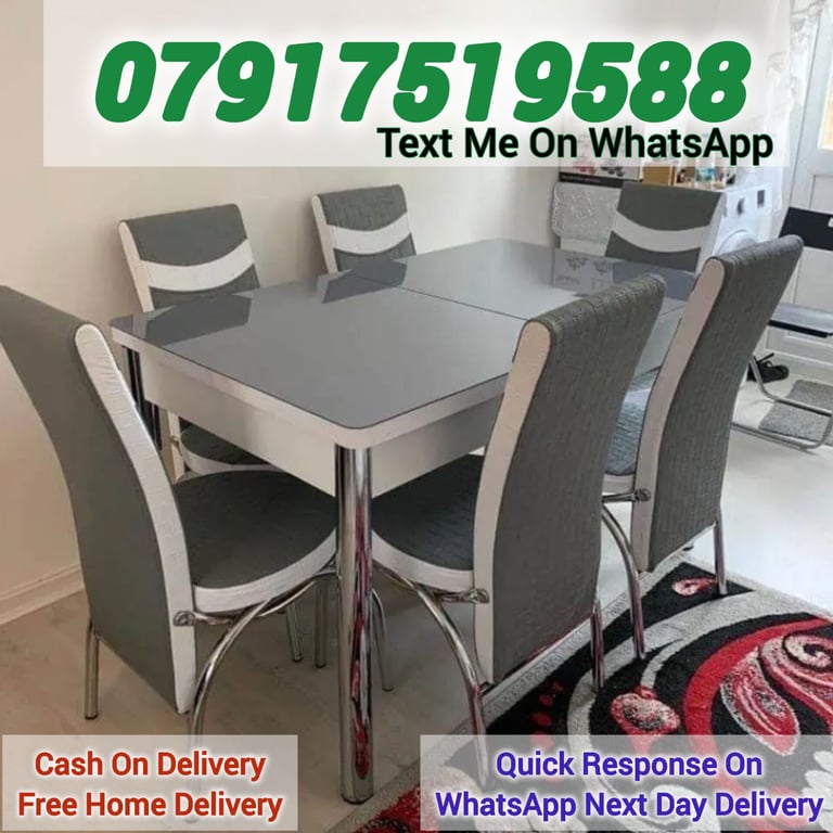 image for Dining table with 4 and 6 chairs Free Delivery