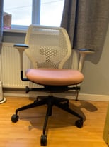 Cream, pink,black office chair