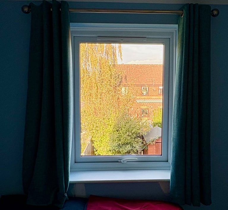 image for Green Curtains & Rail