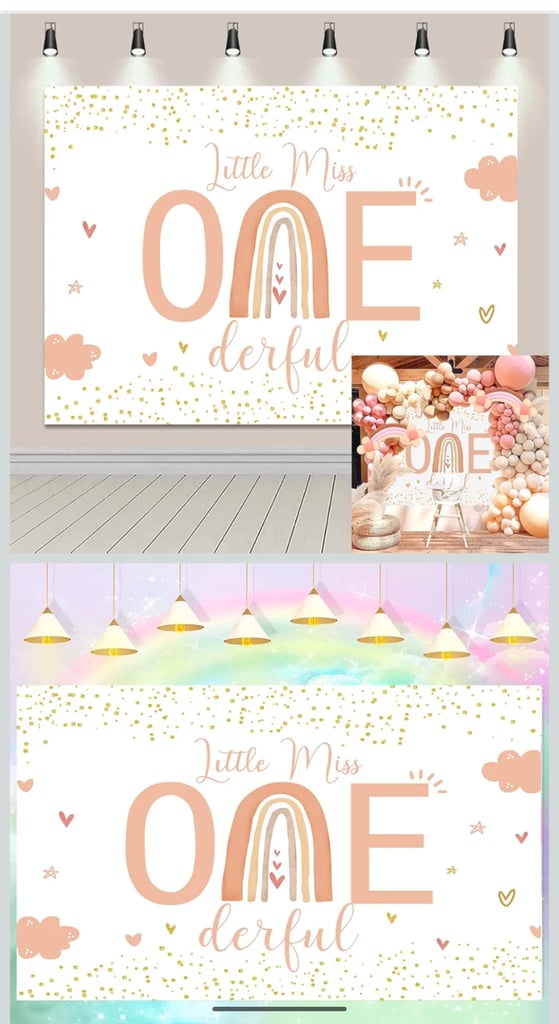 Birthday backdrop for 1 year old girl