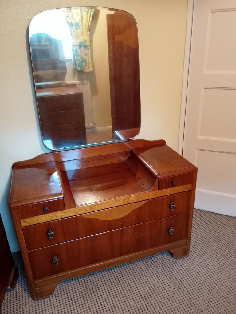 2 Vintage Wardrobes and 1 Dressing Table Set