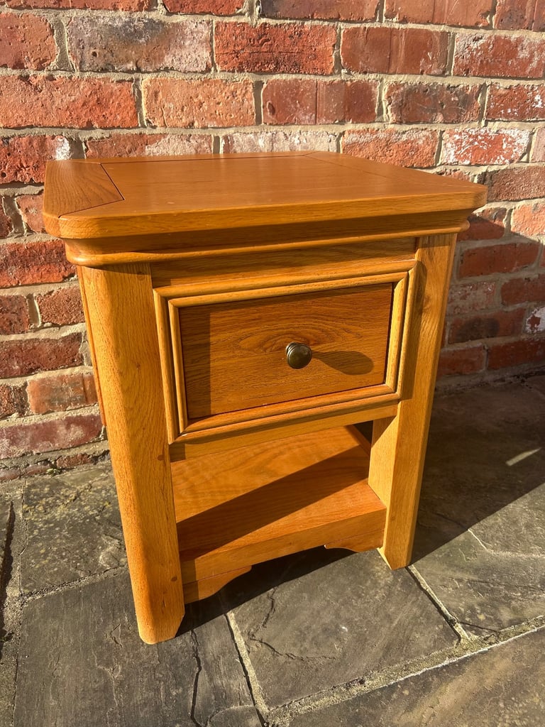 Rustic Solid Oak Side Table - Great Condition 