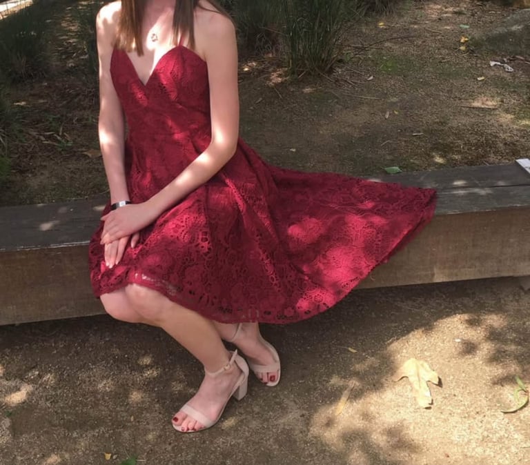 Red Lace Formal Dress