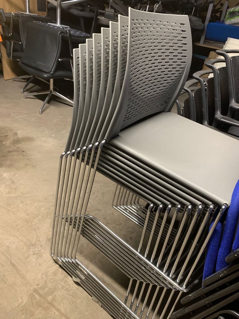 Grey stacking high stool (8 available)