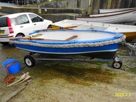 Rowing Boat with Launching Trolley