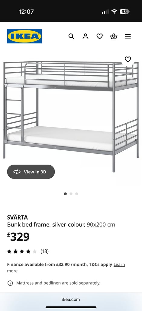 image for IKEA metal bunk bed 