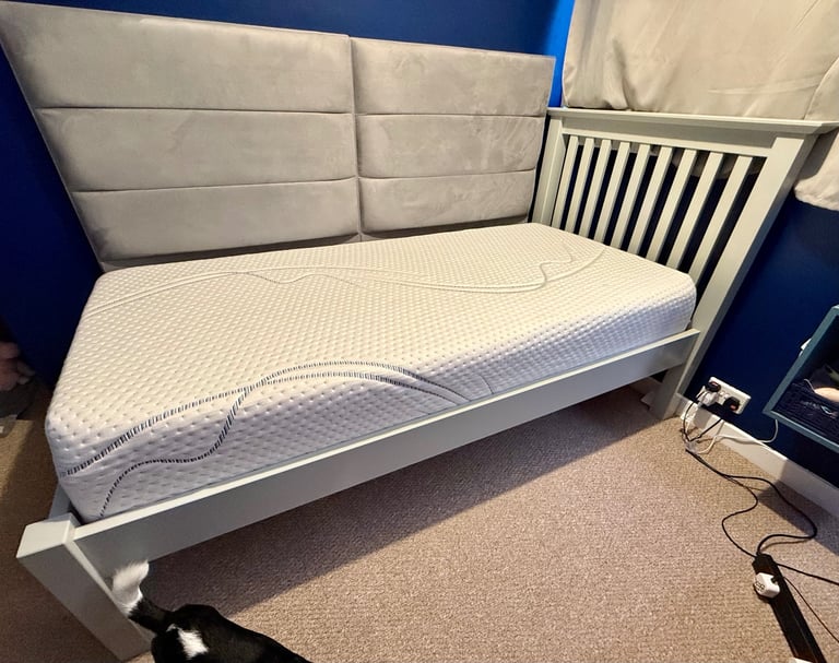 image for Single Bed Solid Wooden Frame & Deep Matress