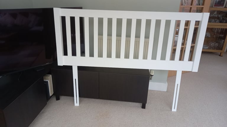 WHITE WOODEN HEADBOARD - PRICE REDUCED