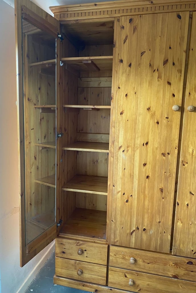 Solid Pine Triple Wardrobe 