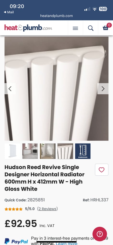 Hudson reed revive radiator 