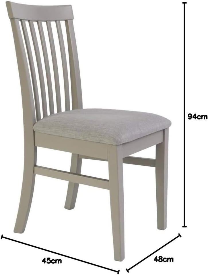 Florence High back upholstered chair. Dove Grey kitchen dining chair with thick cushion seat x 2