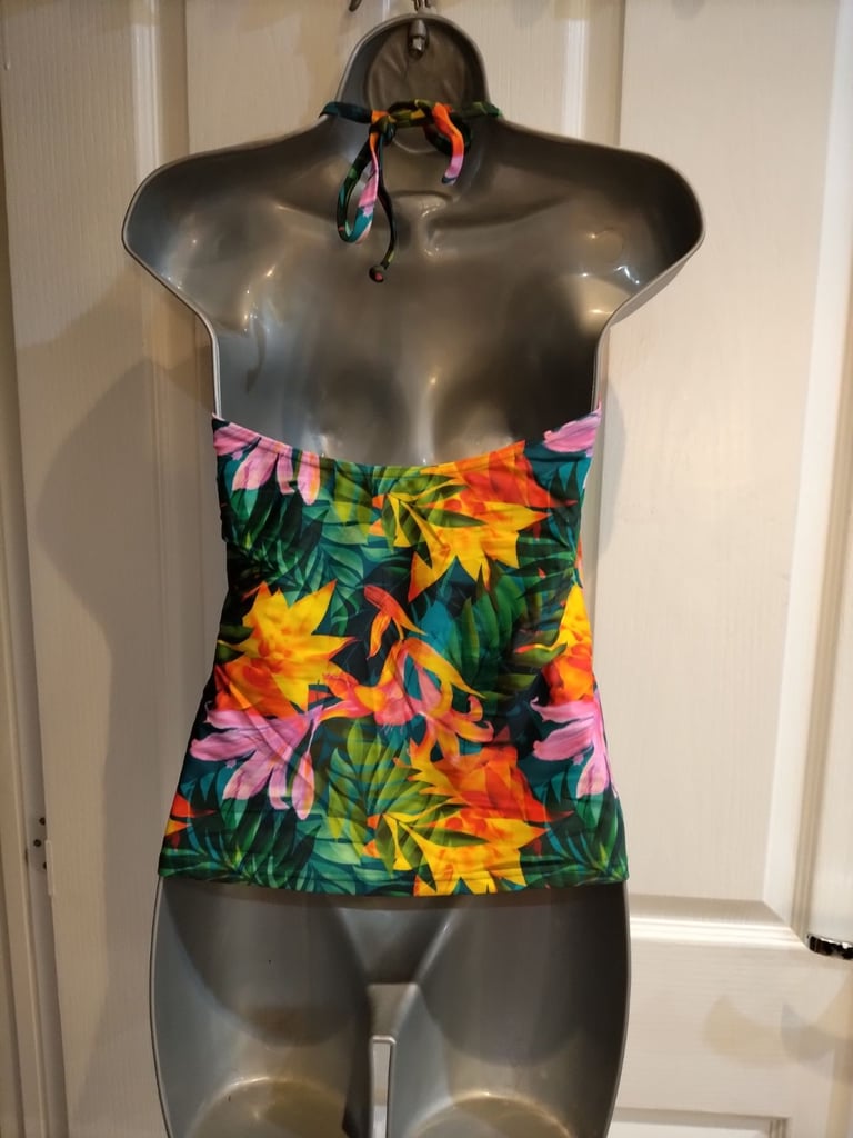 BRAND NEW 39 POUND GORGEOUS TROPICAL TANKINI TOP ONLY NO BRIEFS 