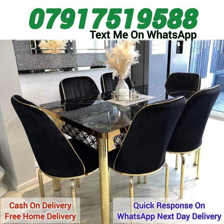 Dining table with 4 and 6 chairs Free Delivery