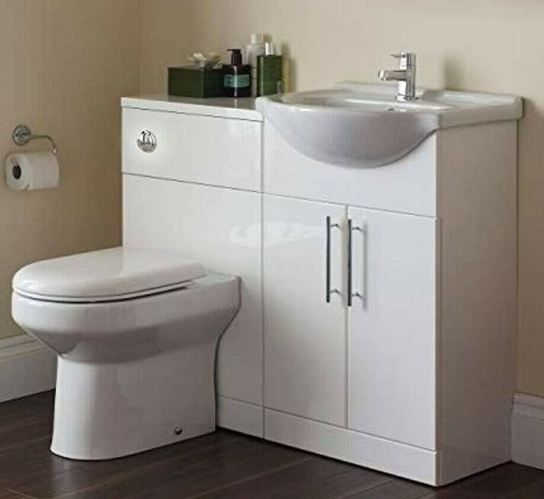 1050mm Complete Bathroom Vanity Unit white Glossy (Brand New Units) **** Only £299