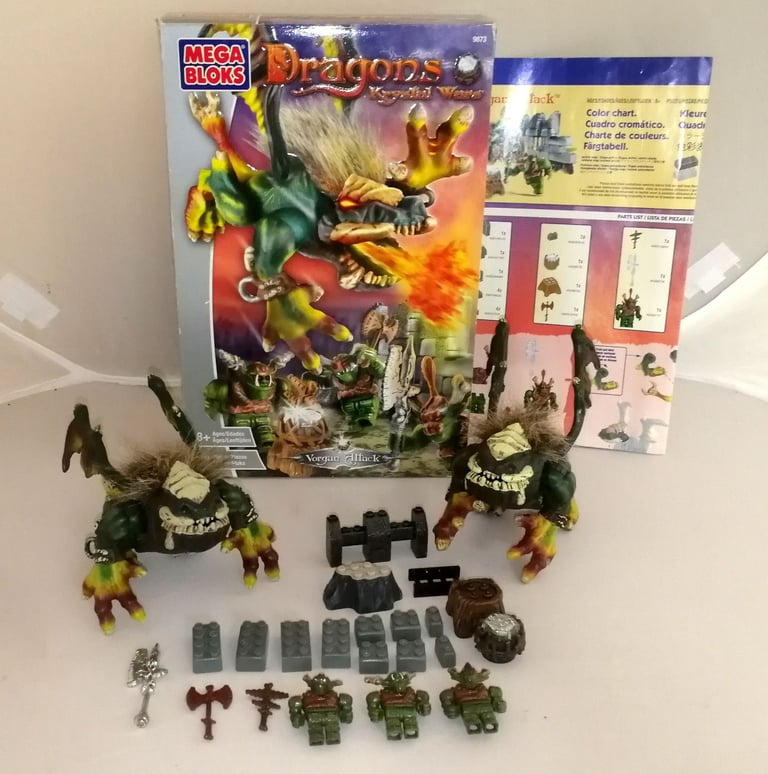 Mega Bloks Dragons Krystal Wars 9873 Vorgan Attack With Extra Vorgan Figure