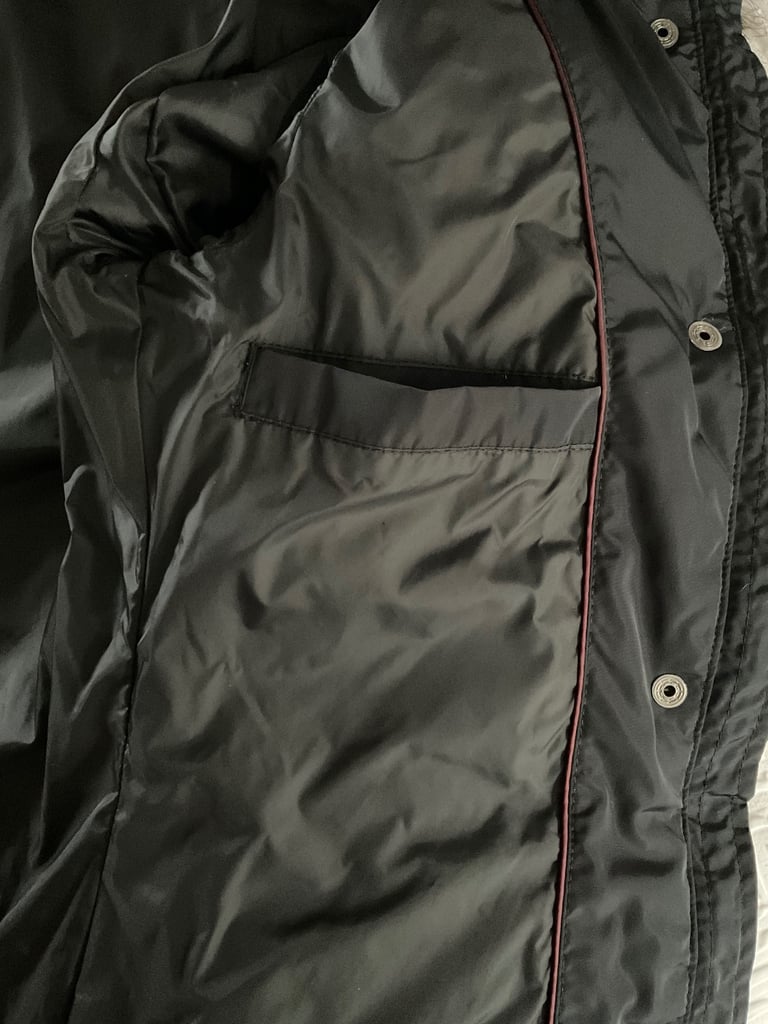 Navy 3/4 Length Coat Size 8 From Jack Wills With Detachable Hood. Down Feathers