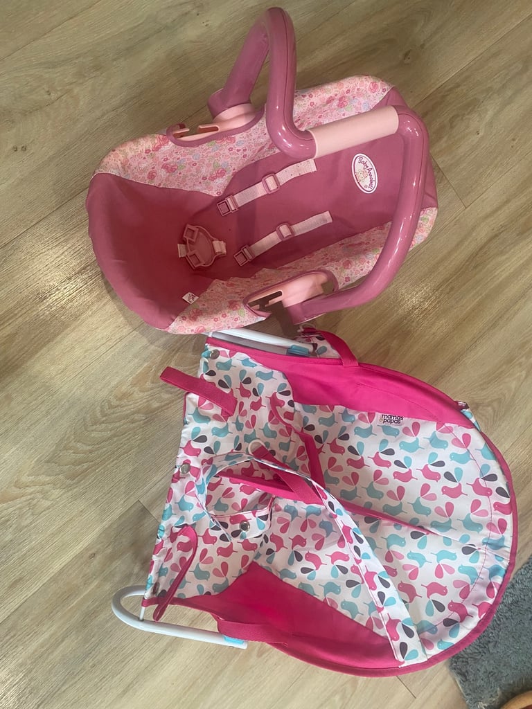 Baby Annabel carrier and mamas and papas twin bouncer chair child’s toys 