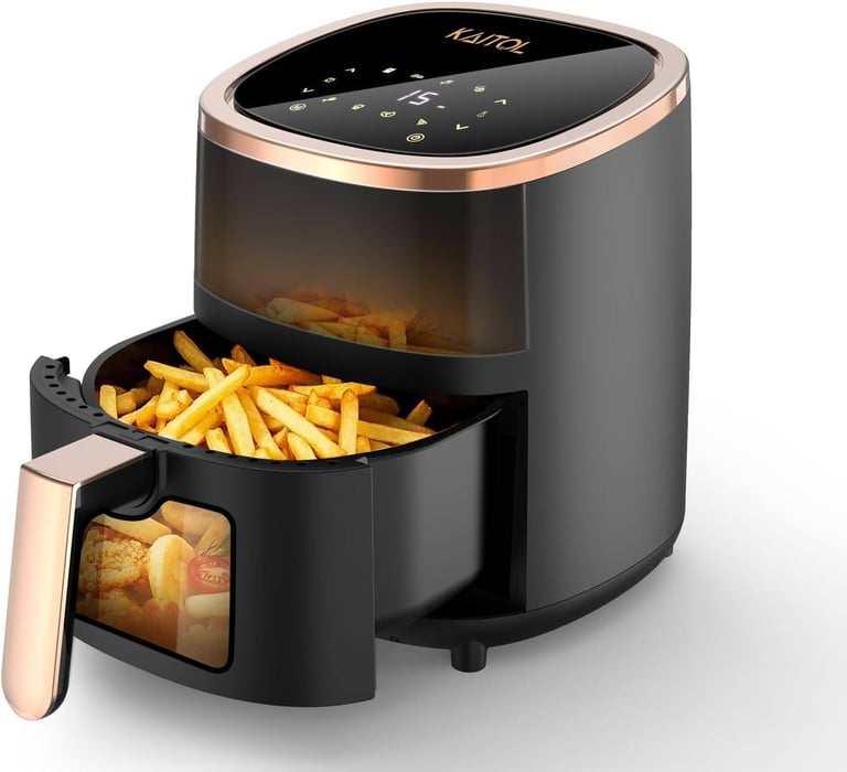 new in packaging - 4L Air Fryer, Easy-View Window, 1500W Power, Digital Touchscreen, 8 Presets
