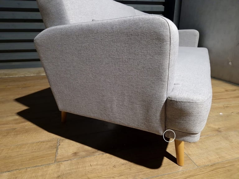 Barely Used Fabric 3 Seater Clic Clac Sofa Bed - Light Grey.