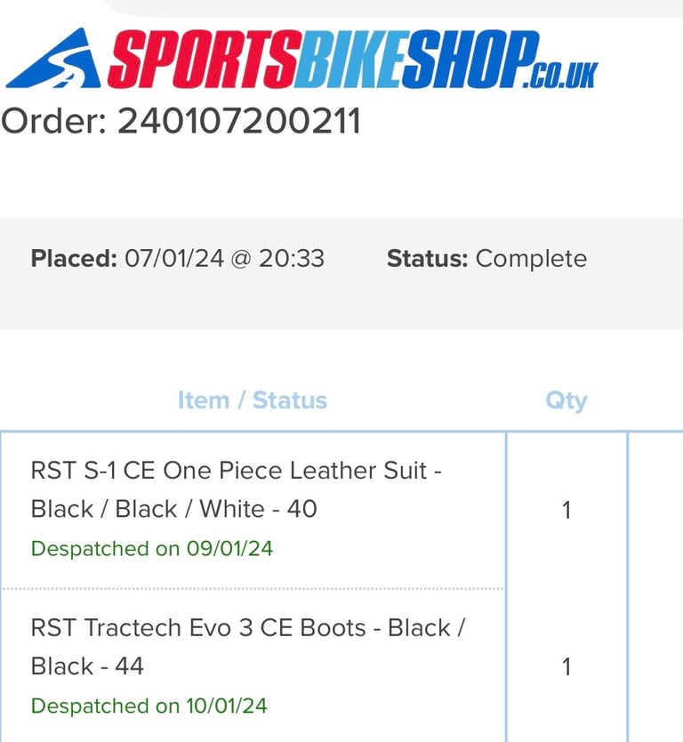 RST leather suit