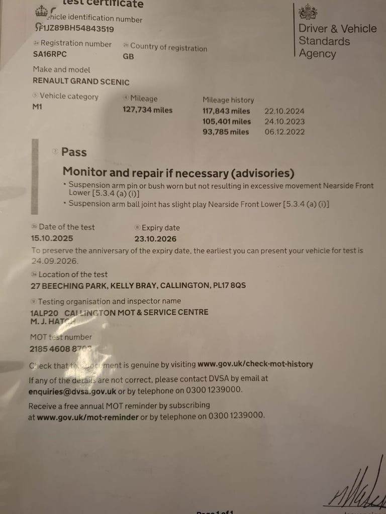 image for For Sale: 2016 Renault Grand Scenic – 7 Seater