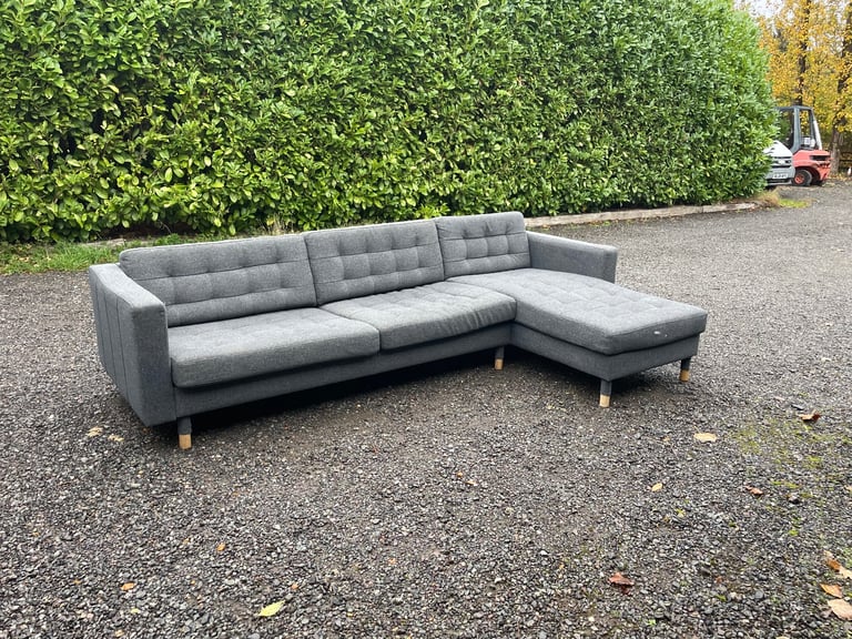 FREE DELIVERY 🥰🚚🥰 IKEA LANDSKRONA GREY FABRIC CORNER SOFA GOOD CONDITION 