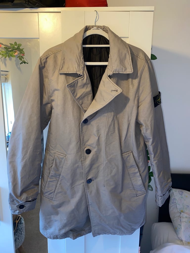 Stone Island, Grey Trench Coat 