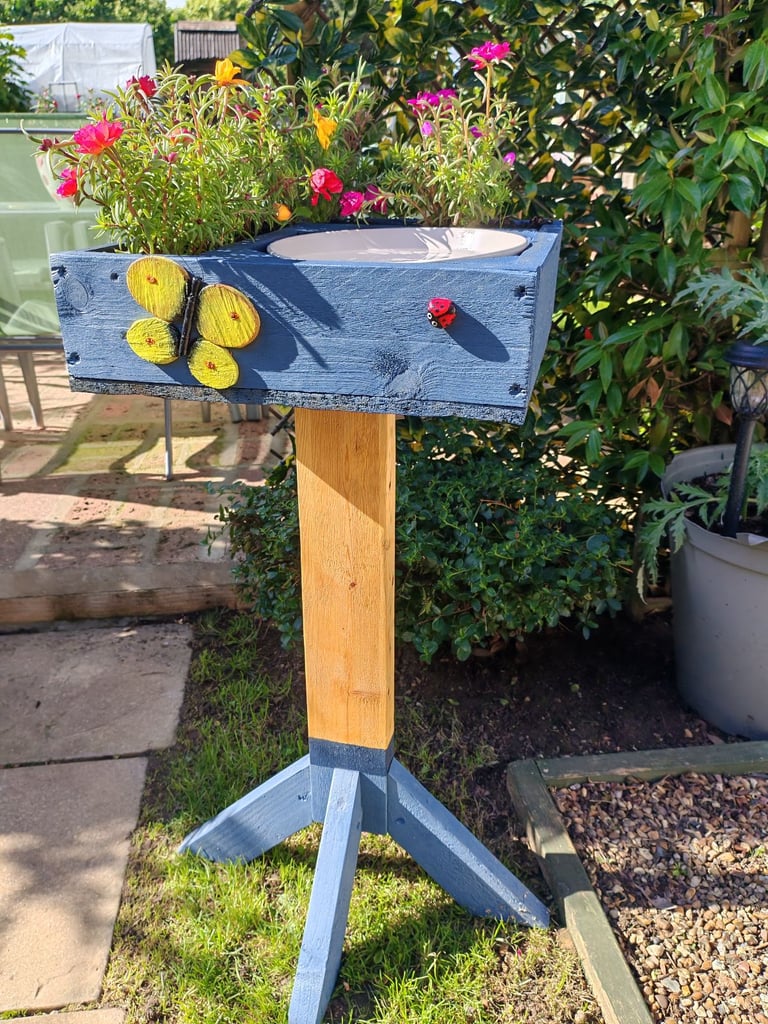 image for Planted bird bath    --LAST ONE-- 
