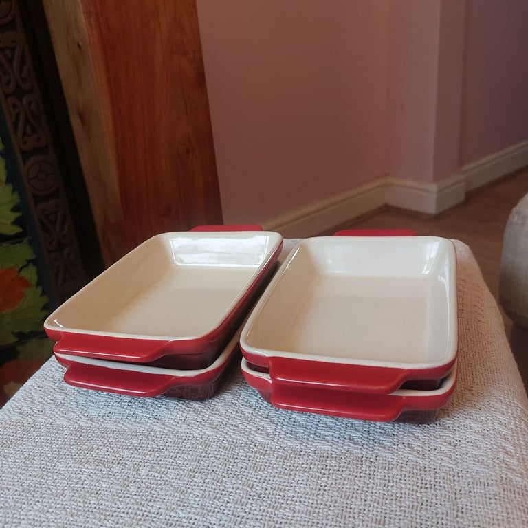 Four Red Swiss Kuhn Rikon Tapas Dishes 