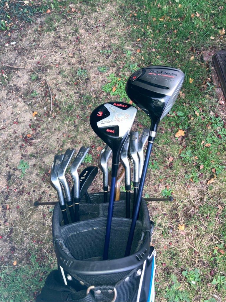 Men’s Golf Clubs Driver 3 Wood Regal 4-9 Iron Set Pw Wedge Putter Stand Bag 