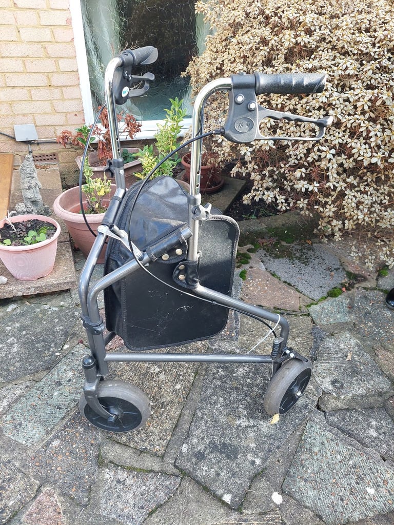 image for Three wheeled mobility shopping trolley with brakes