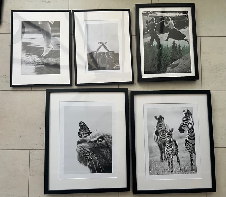 image for Large selection of picture frames with prints