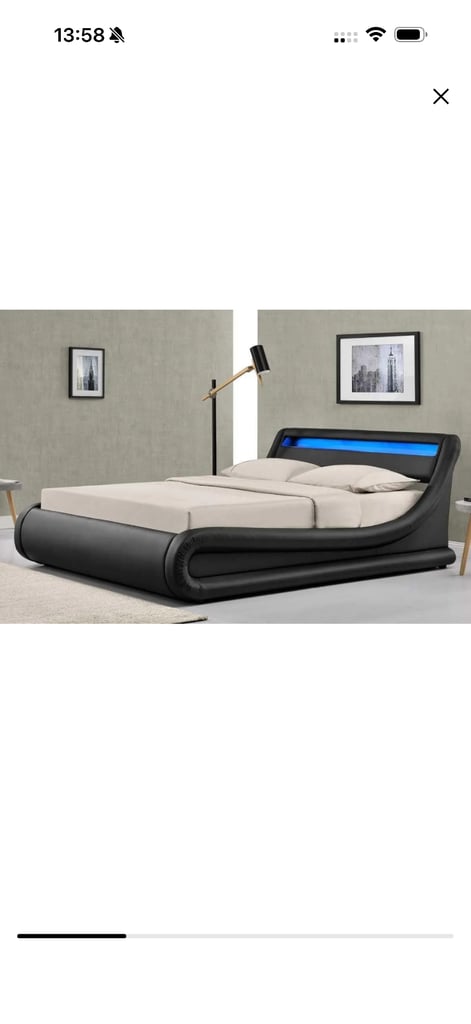 image for LED Double bed frame 