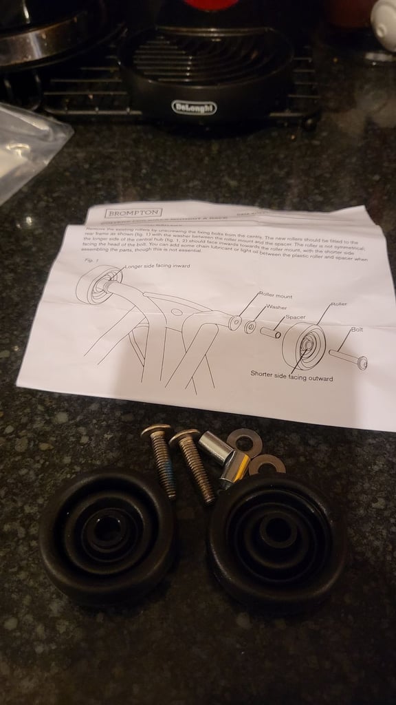 Brompton Rollers - set of 2-6mm eazy wheels, Black