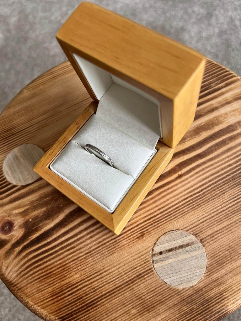 image for Platinum diamond ring (size J) 