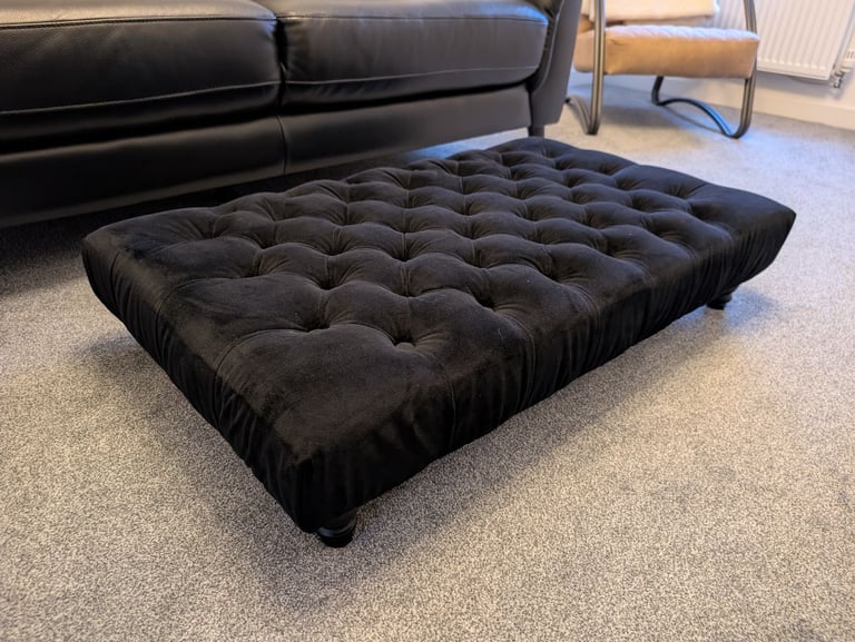 velvet Chesterfield-style footstool