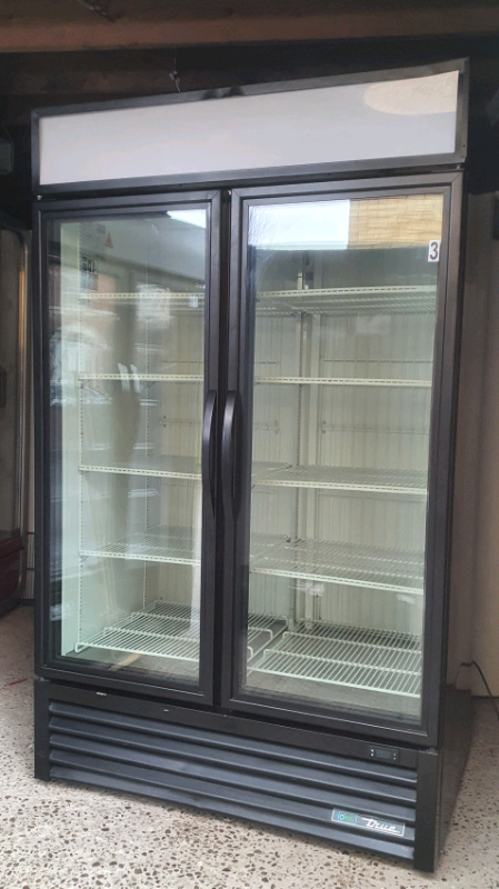 TRUE NEW COMMERCIAL DOUBLE DOORS DISPLAY FREEZER WITH LED LIGHTS 