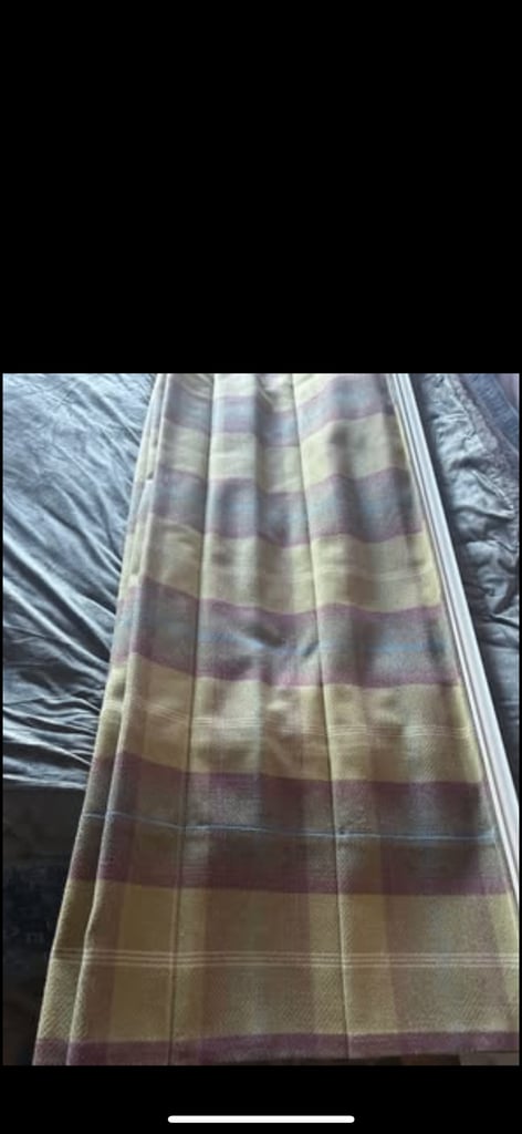 3 x Green purple tartan tweed Roman blinds
