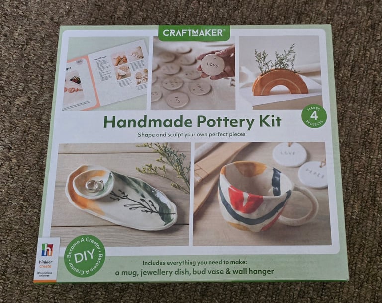 image for Pottery Kit - includes clay/ tools/ paints / glazes / instructions for projects - great gift idea