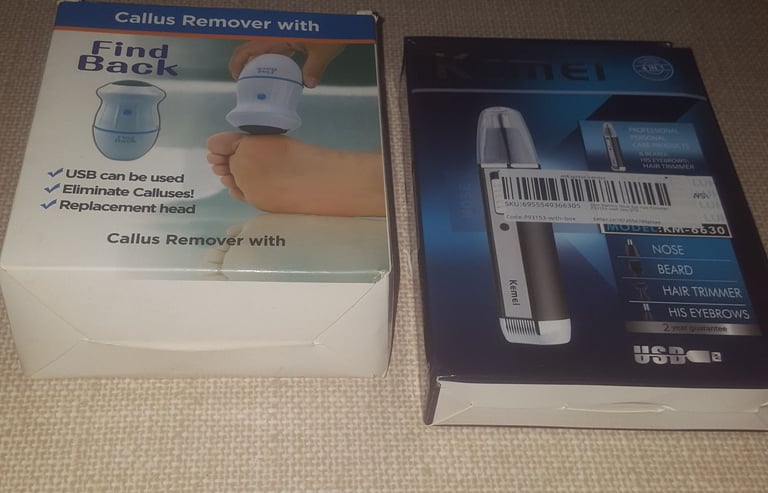 4in1 Hair clipper PLUS callous remover USB recharge (NEW) 2 items