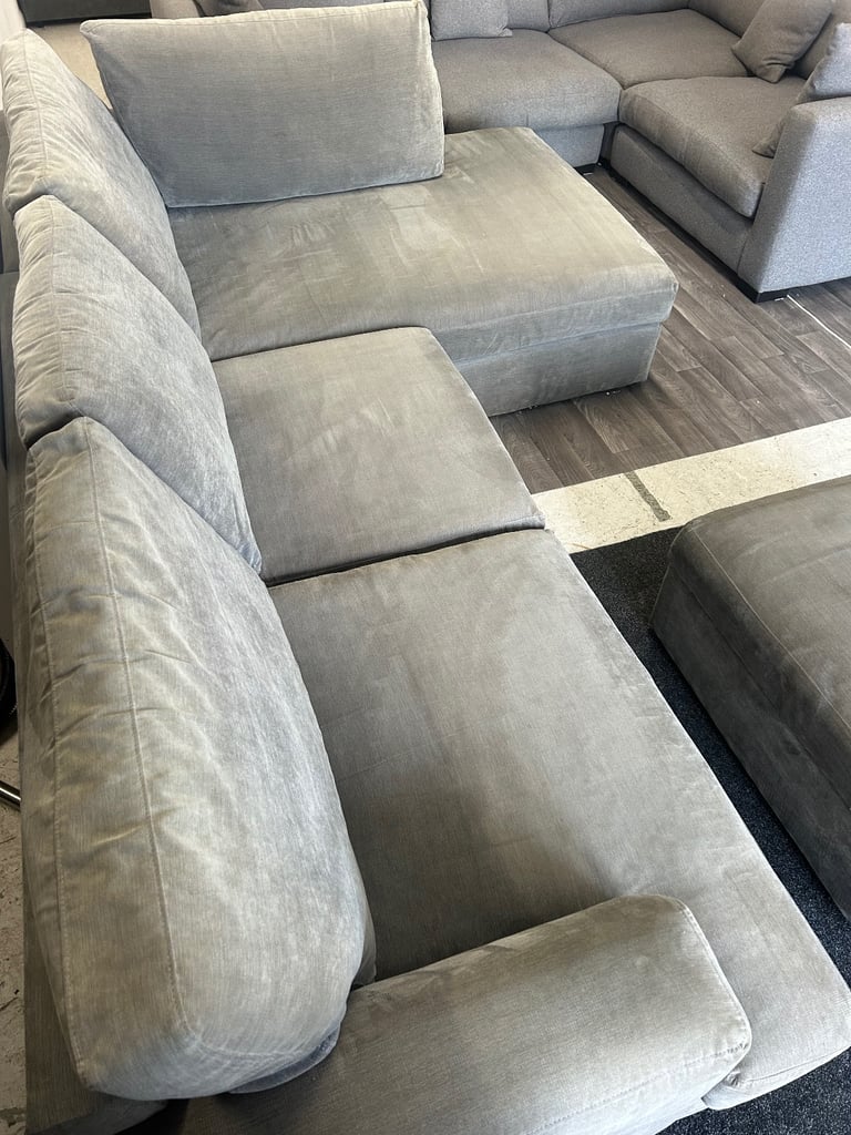 Grey NEXT L shape corner sofa with footstool (Can deliver!)