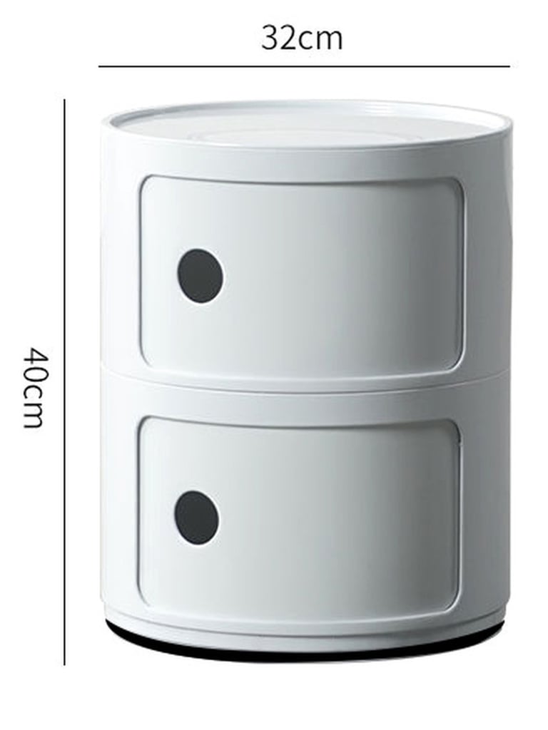 Living & Home White Cylindrical Storage Uni