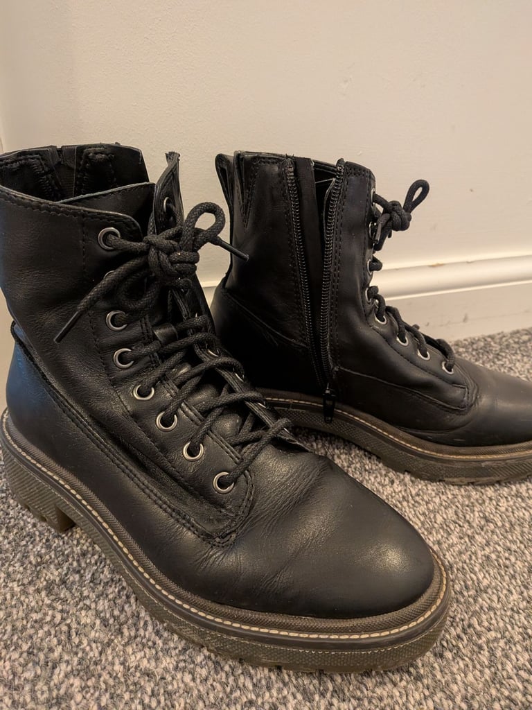 image for Black leather boots 